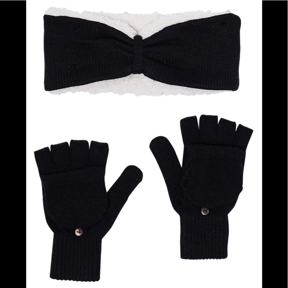 NWT Bearpaw Headband & Pop-Top Glove Duo